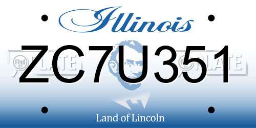 ZC7U351 Illinois License Plate
