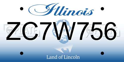 ZC7W756 Illinois License Plate
