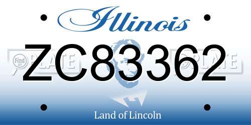 ZC83362 Illinois License Plate