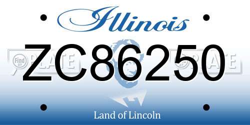 ZC86250 Illinois License Plate