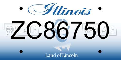 ZC86750 Illinois License Plate