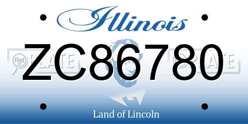 ZC86780 Illinois License Plate
