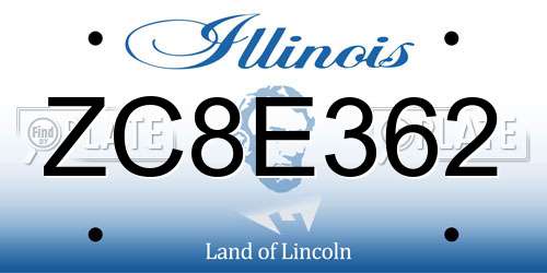 ZC8E362 Illinois License Plate