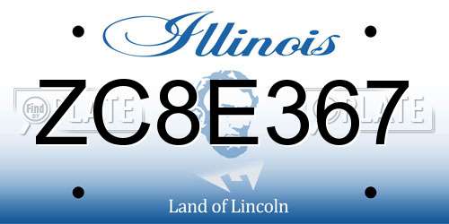 ZC8E367 Illinois License Plate