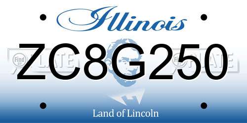ZC8G250 Illinois License Plate