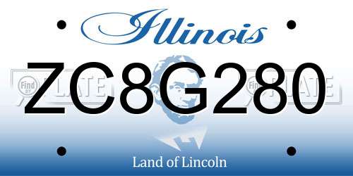 ZC8G280 Illinois License Plate