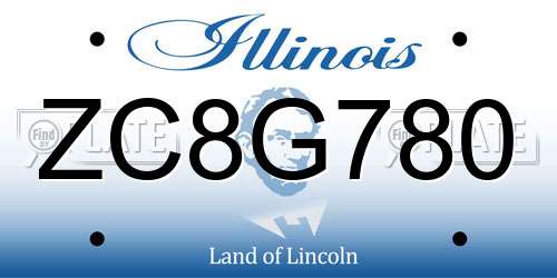 ZC8G780 Illinois License Plate