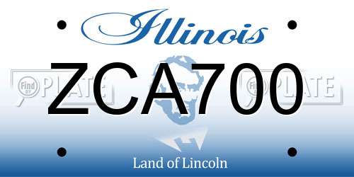 ZCA700 Illinois License Plate