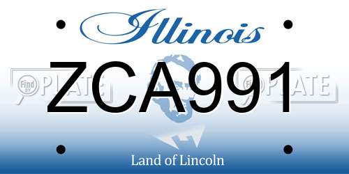ZCA991 Illinois License Plate