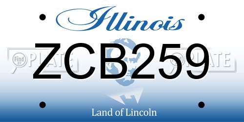 ZCB259 Illinois License Plate