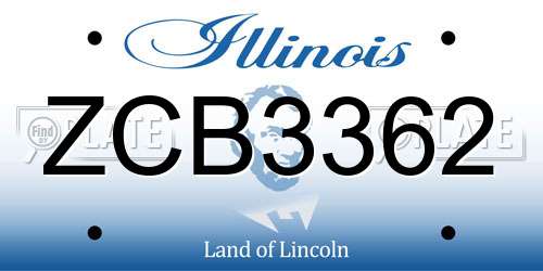 ZCB3362 Illinois License Plate