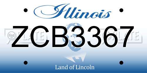 ZCB3367 Illinois License Plate