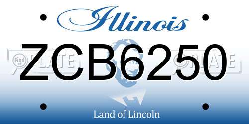 ZCB6250 Illinois License Plate