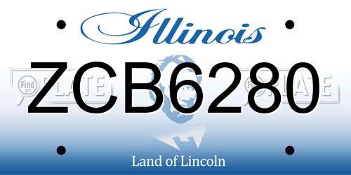 ZCB6280 Illinois License Plate