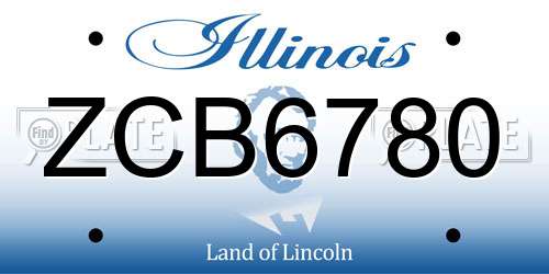 ZCB6780 Illinois License Plate