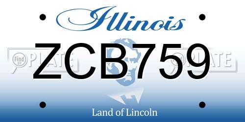 ZCB759 Illinois License Plate