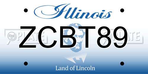 ZCBT89 Illinois License Plate