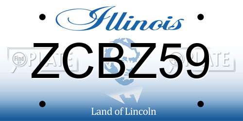 ZCBZ59 Illinois License Plate