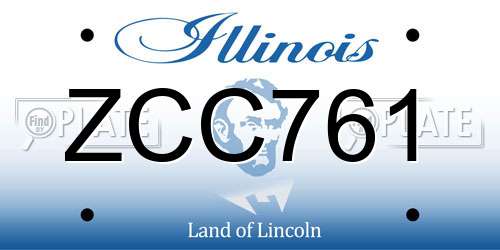 ZCC761 Illinois License Plate