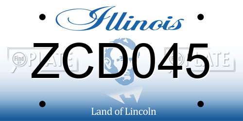 ZCD045 Illinois License Plate