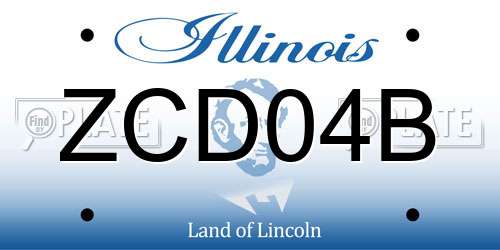 ZCD04B Illinois License Plate