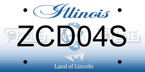 ZCD04S Illinois License Plate