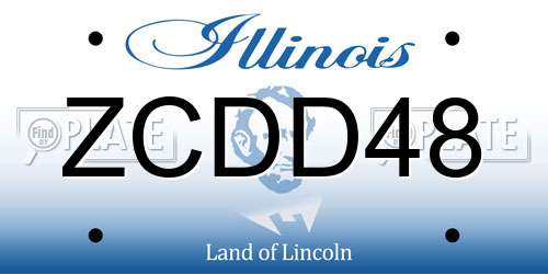 ZCDD48 Illinois License Plate