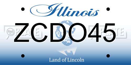 ZCDO45 Illinois License Plate