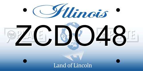 ZCDO48 Illinois License Plate