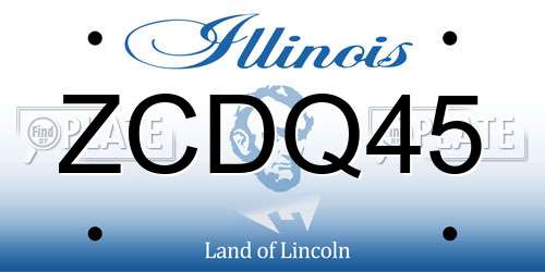 ZCDQ45 Illinois License Plate