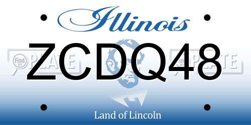 ZCDQ48 Illinois License Plate