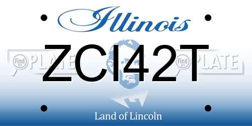 ZCI42T Illinois License Plate