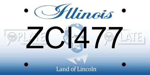 ZCI477 Illinois License Plate