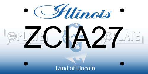 ZCIA27 Illinois License Plate