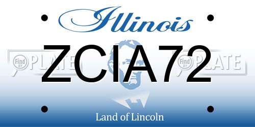 ZCIA72 Illinois License Plate