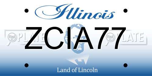 ZCIA77 Illinois License Plate