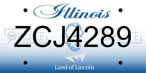 ZCJ4289 Illinois License Plate