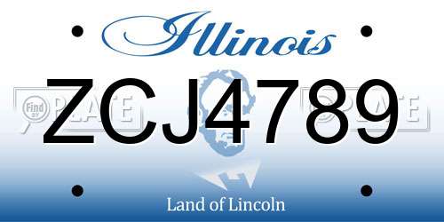 ZCJ4789 Illinois License Plate