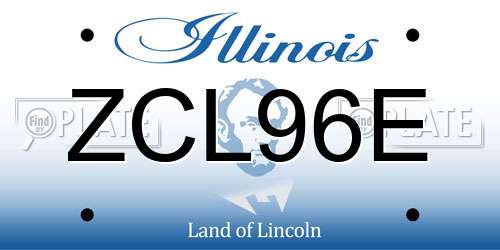 ZCL96E Illinois License Plate