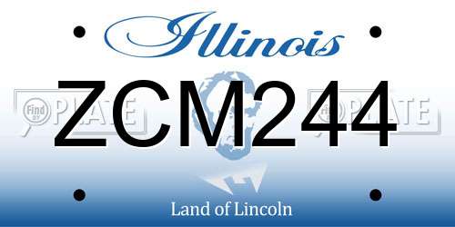 ZCM244 Illinois License Plate