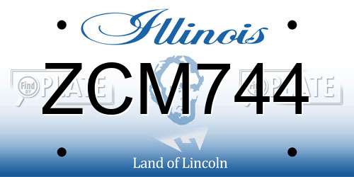 ZCM744 Illinois License Plate