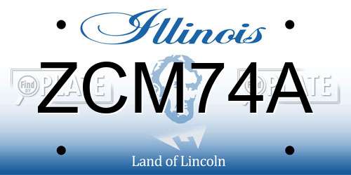ZCM74A Illinois License Plate