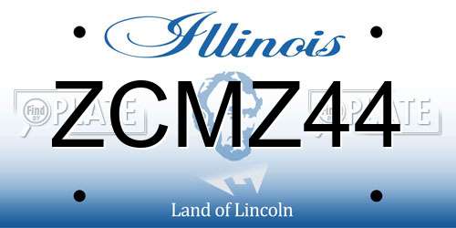 ZCMZ44 Illinois License Plate