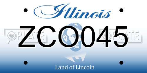 ZCO045 Illinois License Plate
