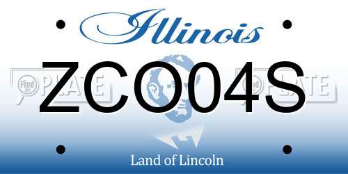ZCO04S Illinois License Plate
