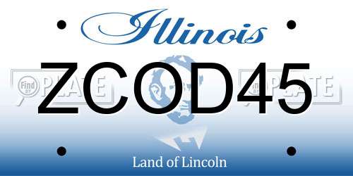 ZCOD45 Illinois License Plate