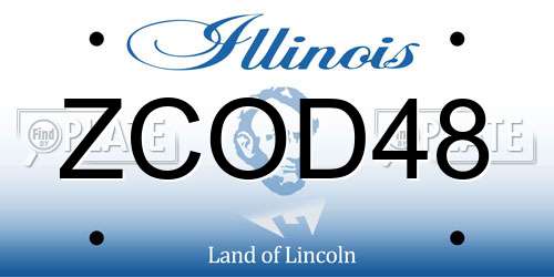 ZCOD48 Illinois License Plate
