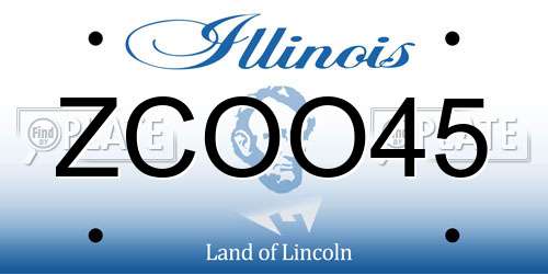 ZCOO45 Illinois License Plate