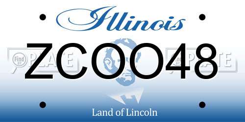 ZCOO48 Illinois License Plate