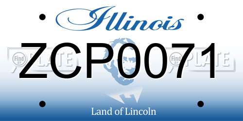 ZCP0071 Illinois License Plate